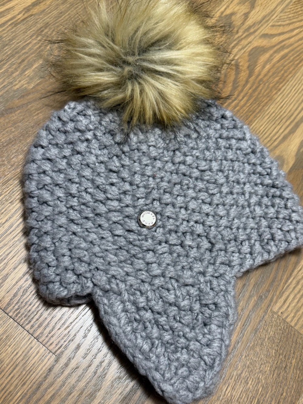 MICHAEL Michael Kors Gray Chunky Knit Shrug with Faux Fur Accent